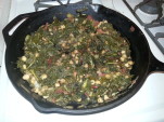 skillet greens and chickpeas