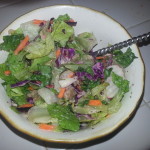 Greens, walnuts and poppy seed salad